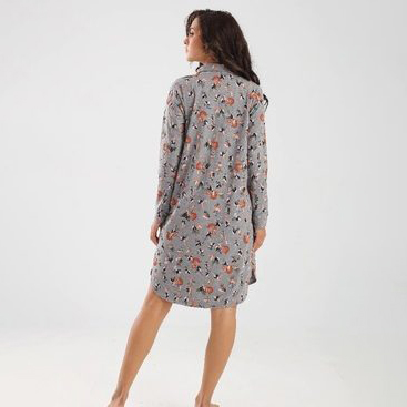 Long Sleeves Midi Night Gown