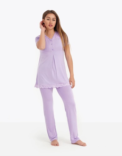 Short Sleeve Lace Pyjama Set