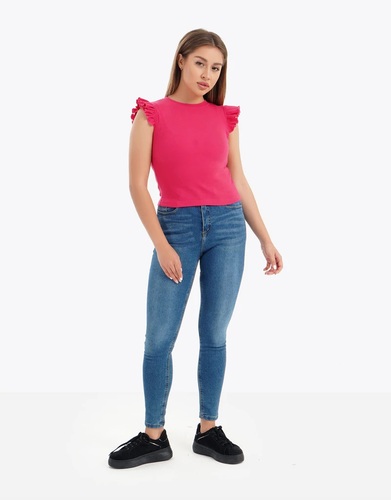Ribbed Sleeveless Blouse