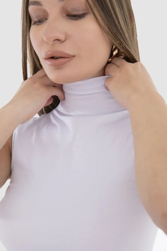 Sleeveless High Neck Microfiber Bodysuit
