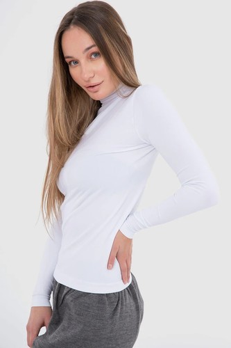 Long Sleeve High Neck Microfiber Bodysuit
