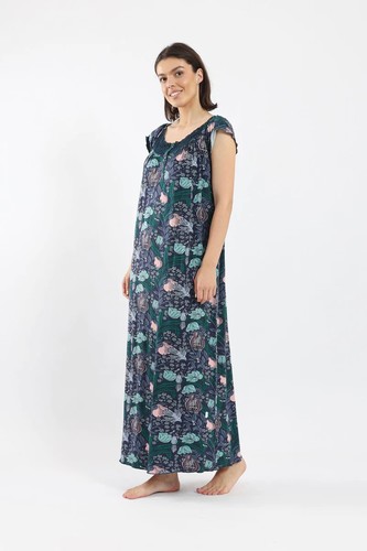 Printed Nightgown with Lace