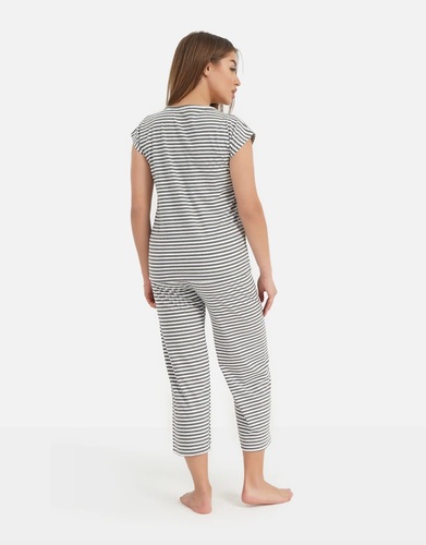 Striped Short Sleeve Pajama Set